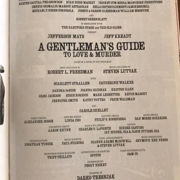 A Gentleman’s Guide To Love And Murder PLAYBILL - Picture 2 of 5